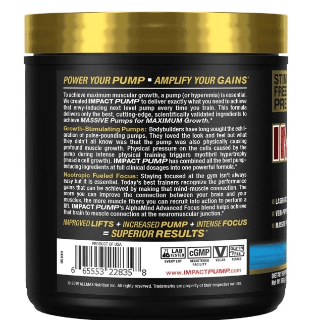 Impact Pump, 360g Sabor Blue Raspberry, Allmax