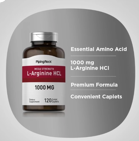 L-Arginina HCL 1000mg, 120 Cápsulas, PipingRock
