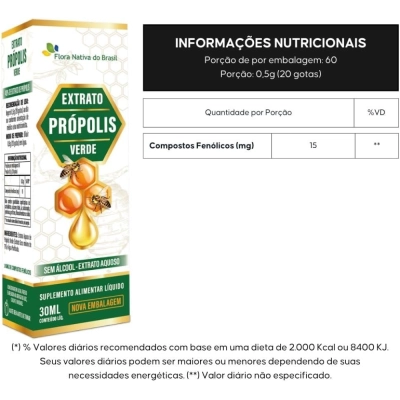 Extrato de Própolis Verde, 30ml, Flora Nativa