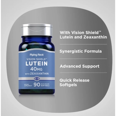 Luteína 40mg Com Zeaxantina, 90 Cápsulas, PipingRock