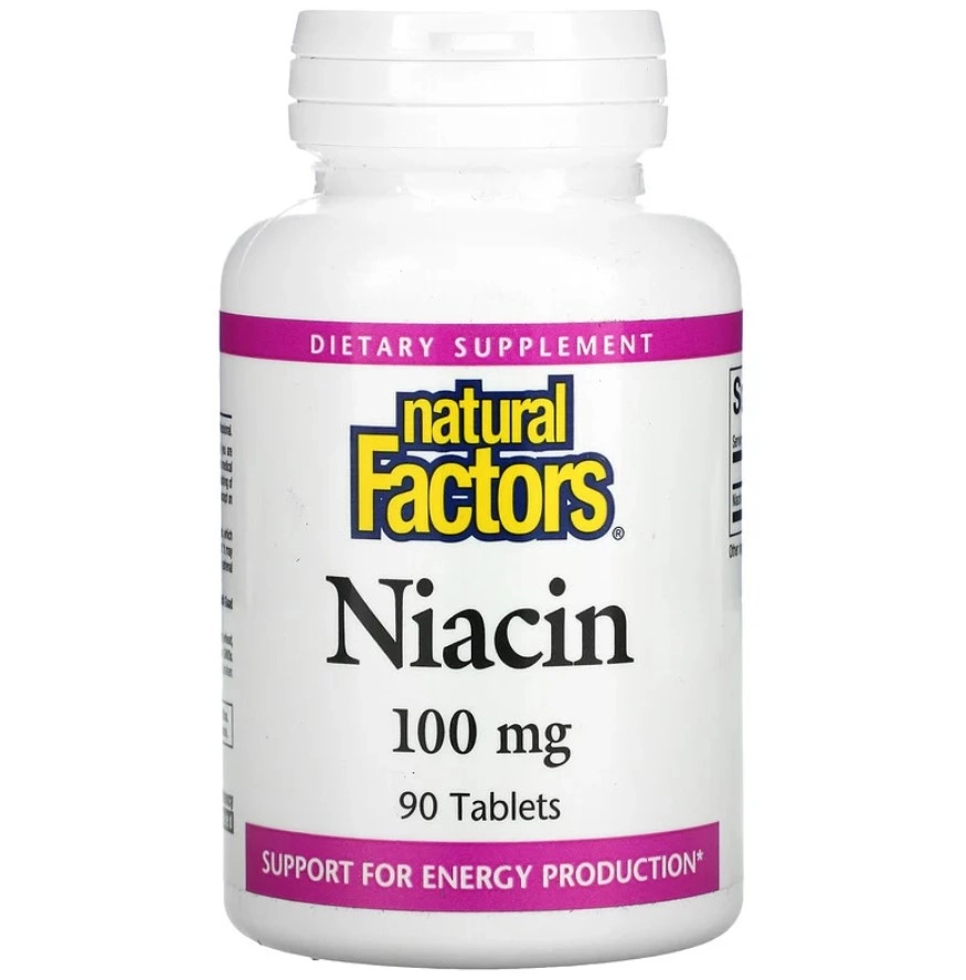 Niacina, 100 mg, 90 Comprimidos, Natural Factors
