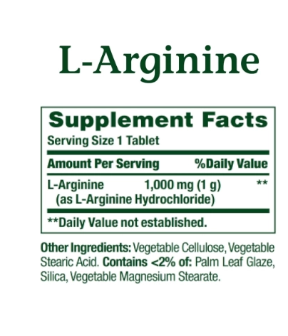 L-arginina, 1000mg , 50 Tablets, Nature's Bounty
