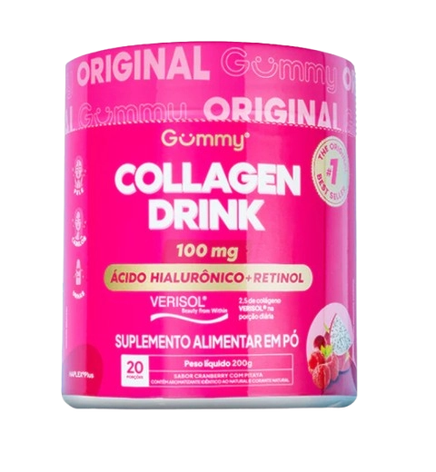 Gummy Collagen Drink, 100mg, Colágeno  Sabor Cranberry com Pitaya, 200g