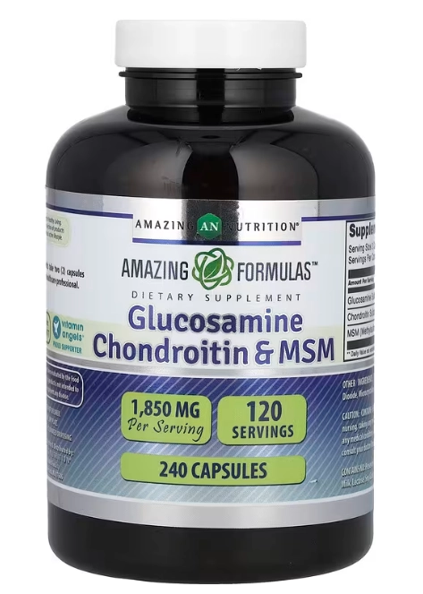 Glucosamina, Condroitina e MSM, 240 Cápsulas, Amazing Formulas