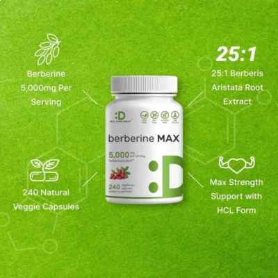 Berberine MAX, 5000mg, 240 Cápsulas,Deal Supplement