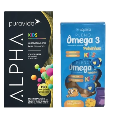 Kit Crescimento Completo Kids – Multivitamínico + Ômega 3