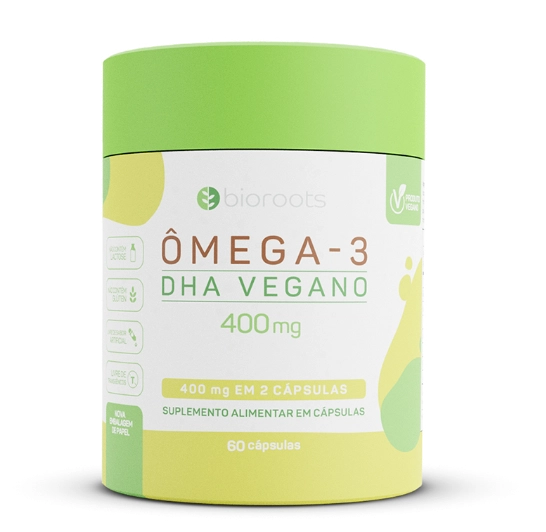 Ômega 3 Vegano, 400mg, 60 cápsulas, Bioroots