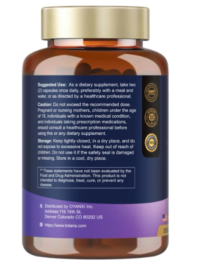 Thyroid Support, Suporte à Tireoide Com L-tirosina, Algas marinhas, Ashwagandha e Selênio, 120 Cápsulas, Totaria Health