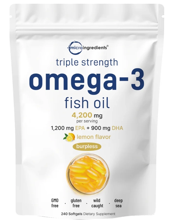 Ômega 3, Fish Oil 4200mg,  EPA 1200mg  DHA 900mg, 240 Cápsulas, Micro Ingredients