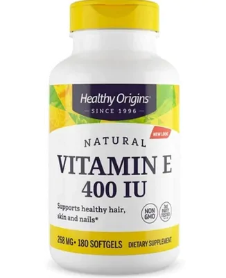 Vitamina E Com Tocoferóis, 400UI, 180 Cápsulas, Healthy Origins