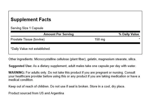Prostate Glandular 150mg, 60 Cápsulas, Swanson 