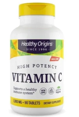 Vitamina C 1000mg, 90 comprimidos, Healthy Origins