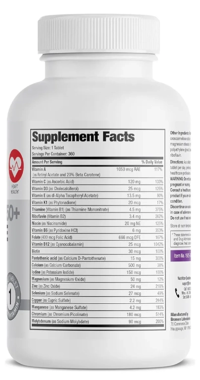 Multivitamínico One Daily Womens 50+, 360 Comprimidos, Bronson