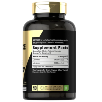 Nitric Oxide Max, Óxido Nítrico 3000mg com L-Arginina &amp; L-Citrulina, 120 Cápsulas, Carlyle 