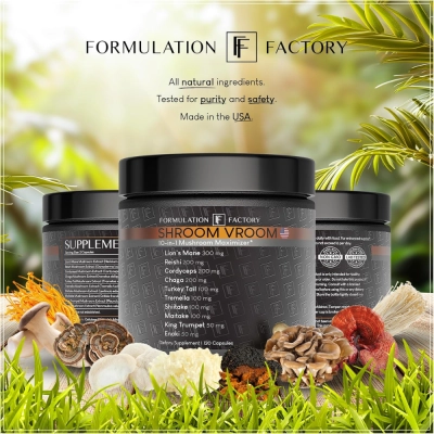Shroom Vroom, Clareza Mental, Concentração e Energia Natural, 120 Cápsulas, Formulation Factory