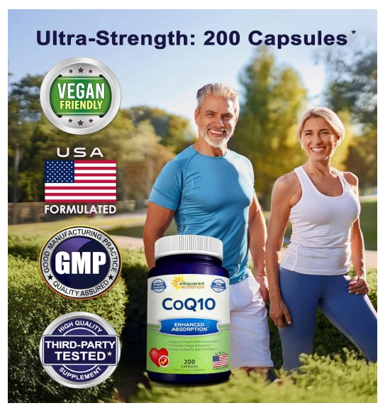 Coenzima CoQ10, 400mg, 200 Cápsulas, aSquared Nutrition