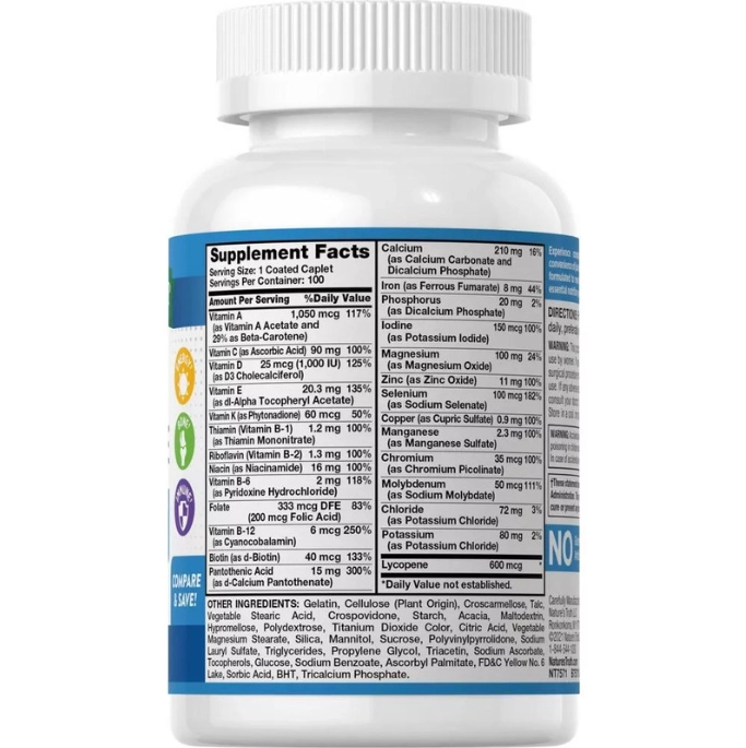 Multivitamínico Completo para Homens, 100 Comprimidos, Nature's Truth