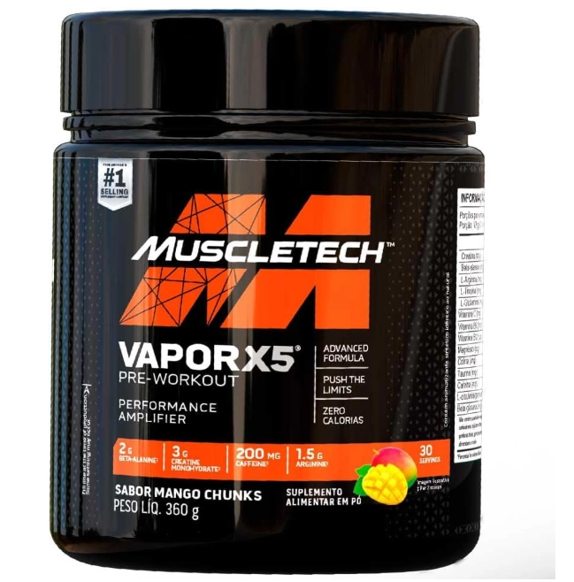 Pre Treino Vapor X5, Sabor Mango Chunks, 360g, Muscletech
