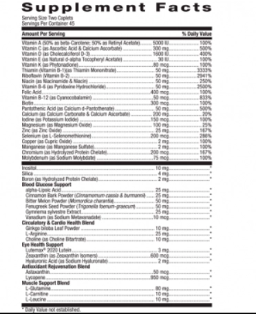 Mega Men Diabetic Support, Multivitamínico, 90 Cápsulas, GNC