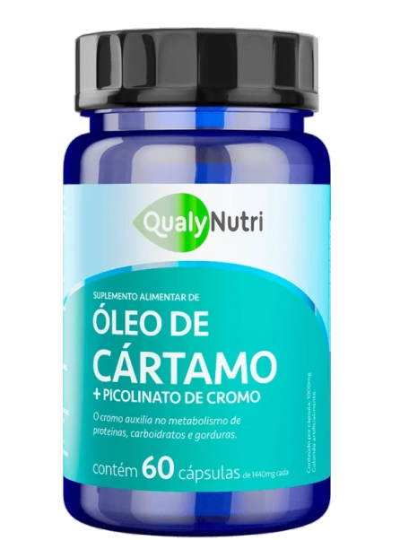 Óleo Cártamo com Picolinato de Cromo, 60 Cápsulas, QualyNutri