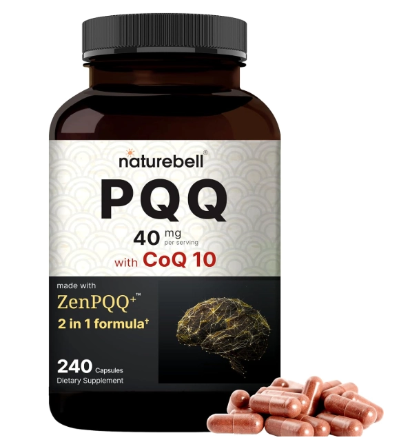PQQ 40mg,  Com CoQ10 10mg, 240 cápsulas, NatureBell