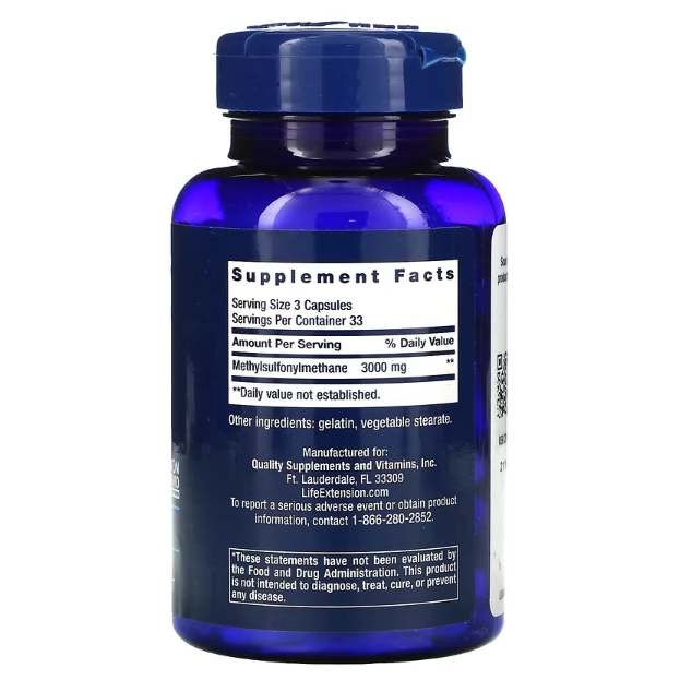 MSM, 1.000mg, 100 Cápsulas, Life Extension