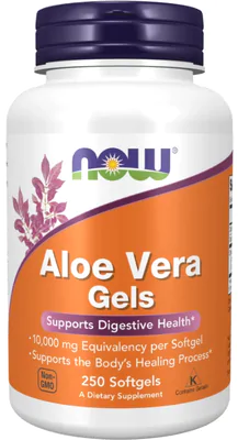 Aloe Vera, Gel de Babosa, 100mg, 250 Cápsulas, Now