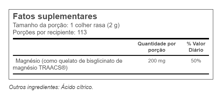 Quelato de Bisglicinato de Magnésio, 200mg,  227G, Healthy Origins