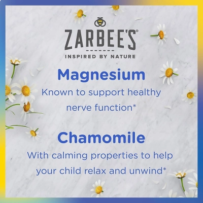 Children’s Calm Gummies Magnésio 25mg + Camomila 50mg, 30 Gomas, Zarbee's