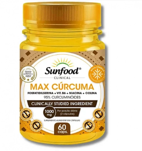 Max Cúrcuma, 1000mg, 60 Cápsulas, Sunfood