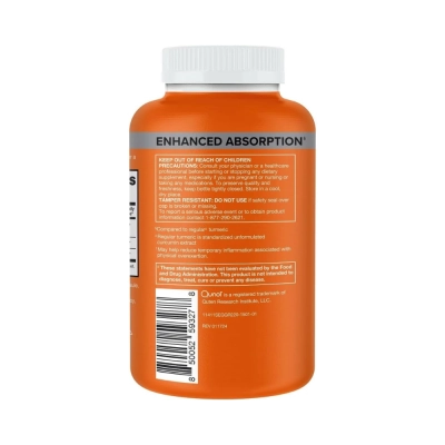 Turmeric 1500mg, Suporte Articular e Anti-inflamatório, 220 Cápsulas, Qunol