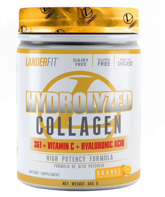 Colágeno Hidrolisado, Sabor Laranja, 405g, Landerfit