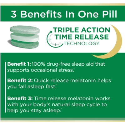 Melatonina Sleep 3, 10mg, 56 Tabletes, Nature’s Bounty