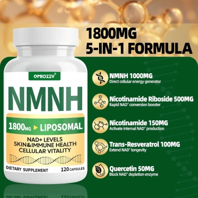 NMNH, 1800mg, 120 Cápsulas Veganas, Qmiozzy