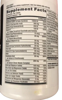 Multivitamínico Mega Men, 200 Tablets Timed Release, GNC