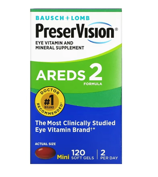 PreserVision, Vitaminas e Minerais para os Olhos Areds 2, 120 Cápsulas, Bausch & Lomb