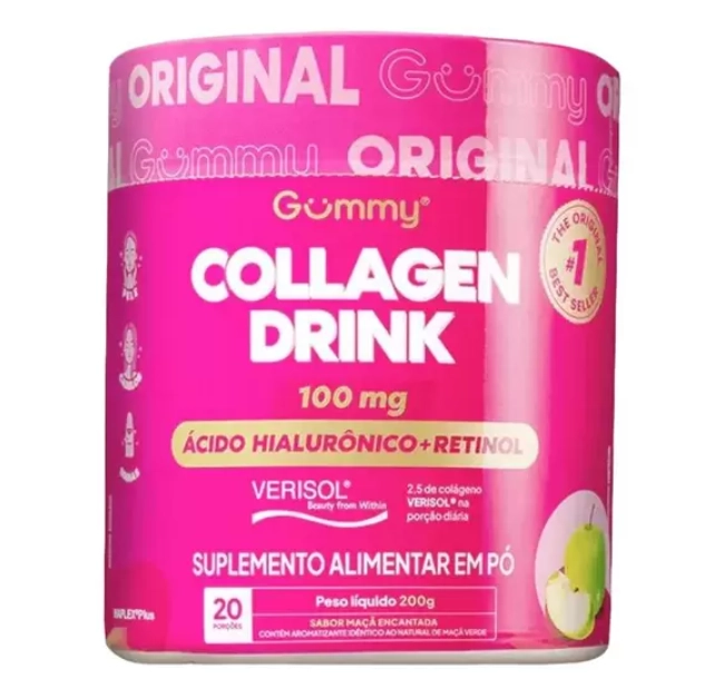 Gummy Collagen Drink, 100mg, Colágeno  Sabor Cranberry com Pitaya, 200g