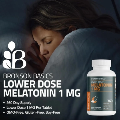 Melatonina 1mg, 360 Comprimidos, Bronson Basics