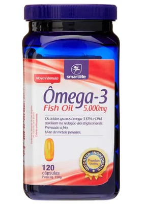 Ômega-3, Fish Oil 5000mg, 120 Cápsulas, Smart Life