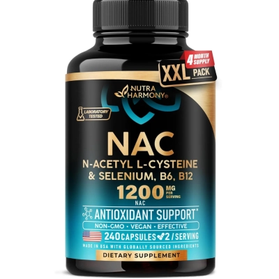 NAC 1200mg, Cápsulas Opções,Nutraharmony