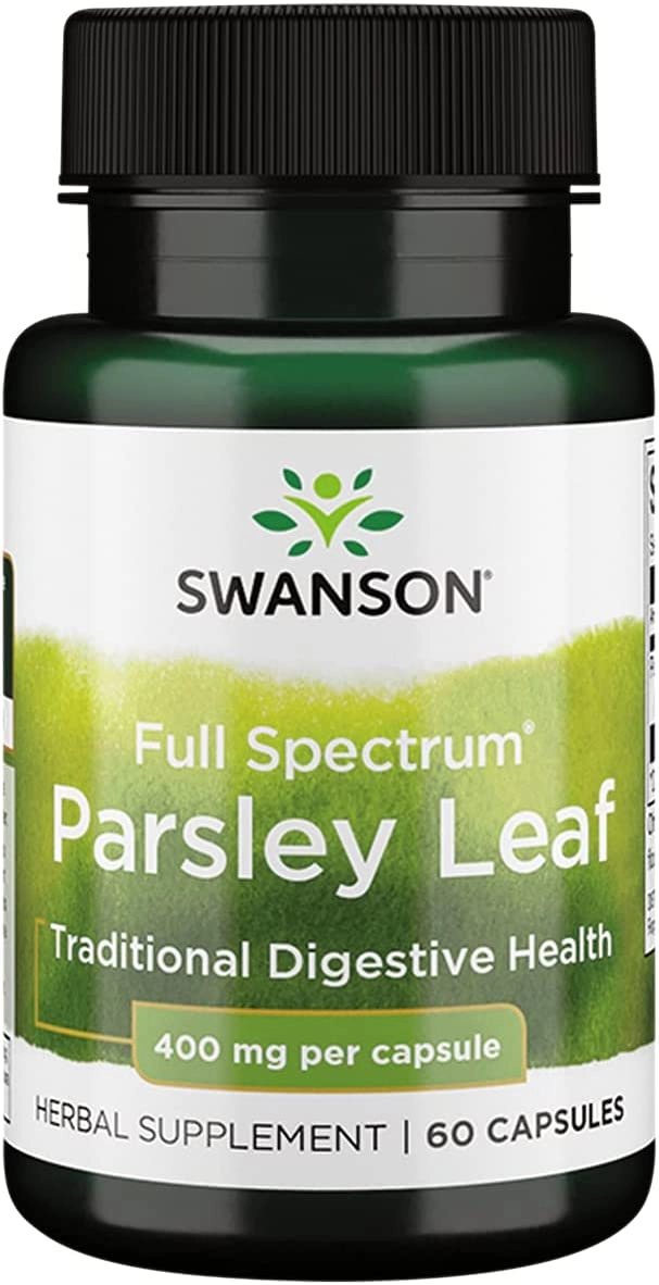 Folha de Salsa, Full Spectrum Parsley Leaf, 400mg 60 Cápsulas, Swanson