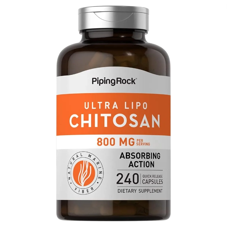Ultra Lipo Chitosan, 800mg, 240 Cápsulas de Liberação Rápida, PipingRock