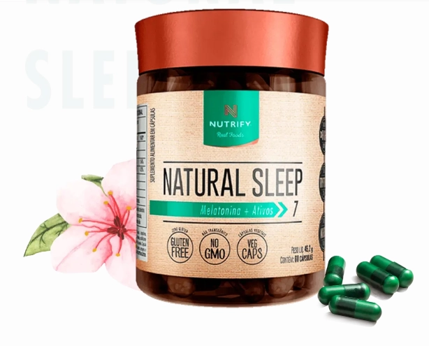 Natural Sleep, Com Melatonina 210mcg, 60 Cápsulas, Nutrify 
