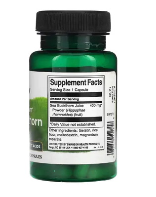 Full Spectrum Sea Buckthorn, Espinheiro Marítimo, 60 Cápsulas, Swanson