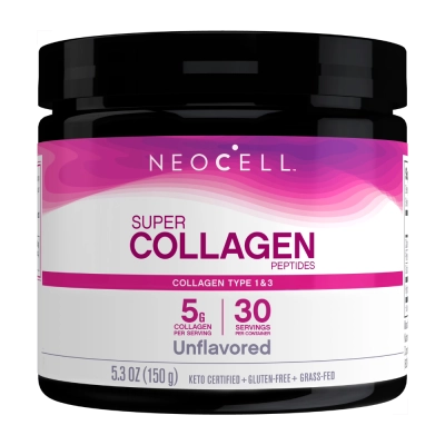 Super Collagen Peptides, Pele Cabelo e Unhas Saudáveis 150g - Neocell 