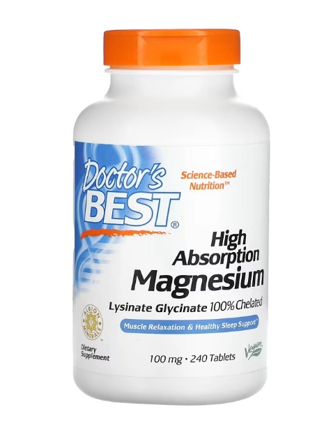 Magnésio, 100% Quelado com Albion Minerals, 100mg, 240 Comprimidos, Doctor's Best