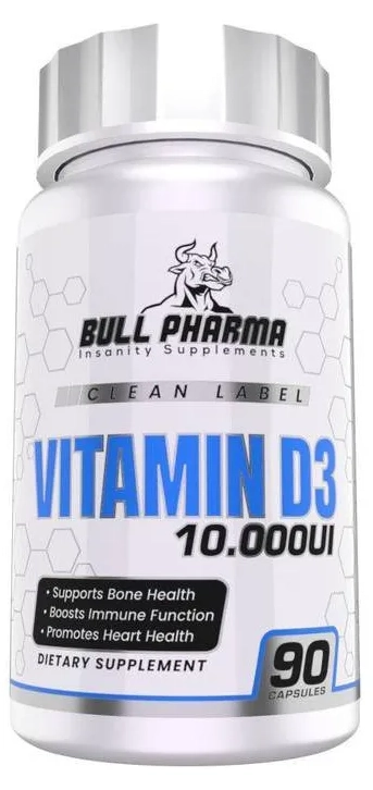 Vitamina D3 10.000UI, 90 Comprimidos, Bull Pharma
