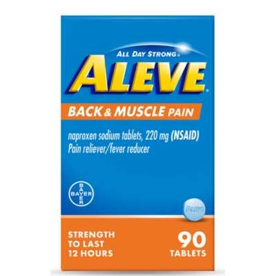  Aleve, Naproxeno Sódico para Alívio da Dor nas Costas e Músculos, 90 Comprimidos, Bayer