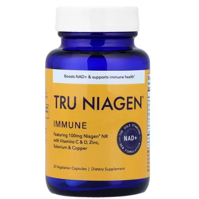  immune 100mg, Formula para Suporte de NAD+ e Saúde Imunológica, 30 Cápsulas, Tru Niagen