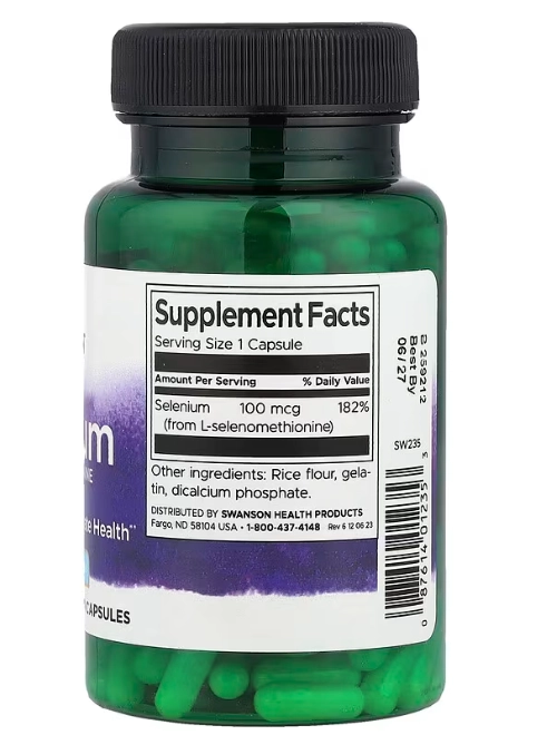 Selênio 100mcg, 200 Cápsulas, Swanson